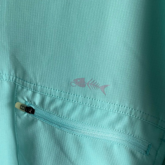 Silver Bait Performance fishing Shirt Men 4X Aqua Blue Polyester Short Casual - Picture 4 of 9